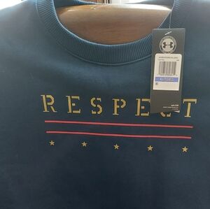 Under Armour Navy Blue Sweatshirt with Gold 'Respect' Print